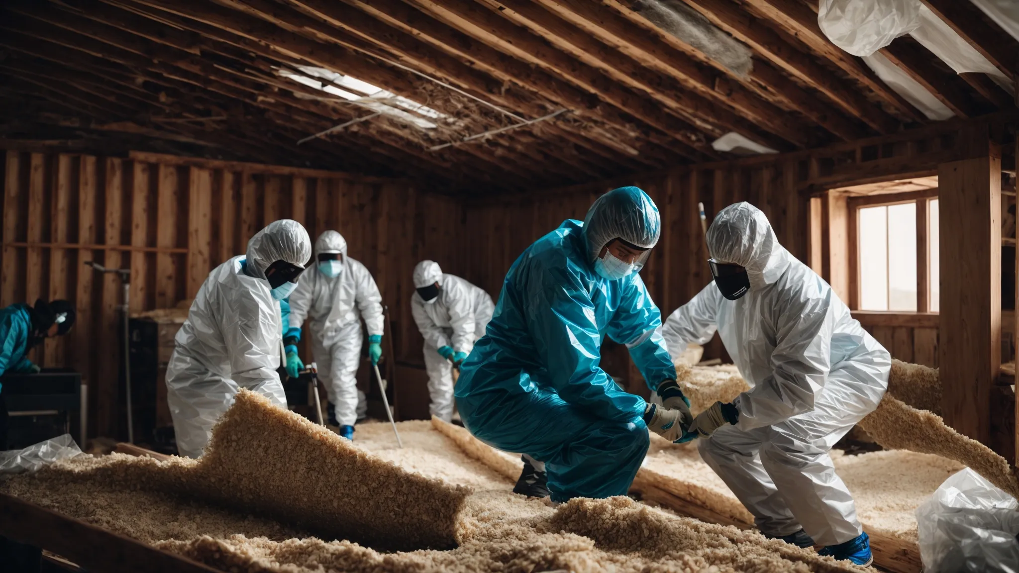 contractors removing insulation by trained professionals in hampton roads