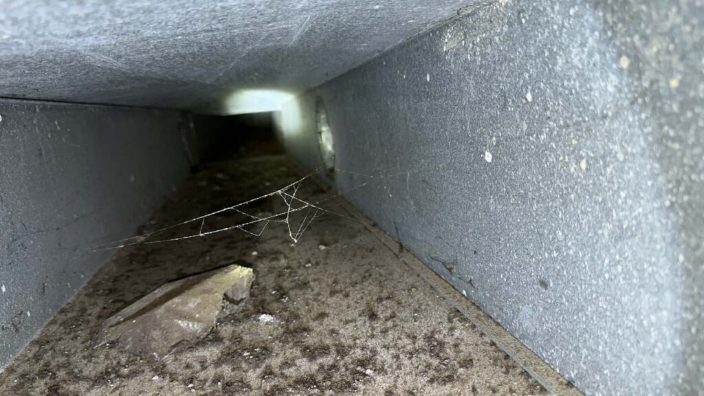 Duct floor where hazardous insulation is present